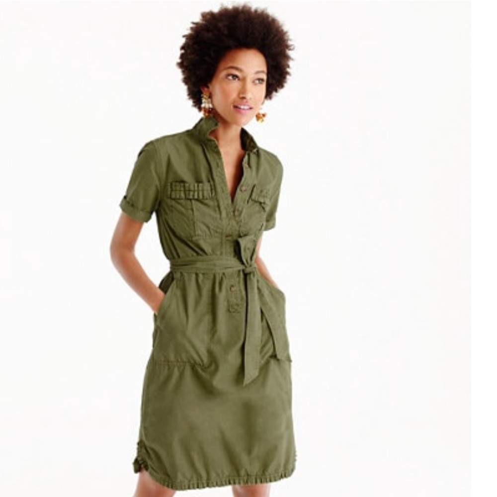 J.Crew Ruffle-hem utility dress
